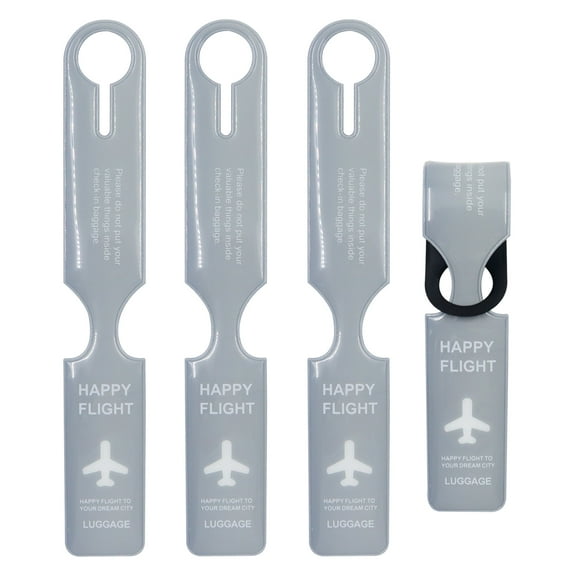 4 Pcs Creative Luggage Tags with Name Card, Unique Baggage Tag, Attractive Portable Travel ID Label, Personalized Luggage Identifiers for Suitcases, Gray