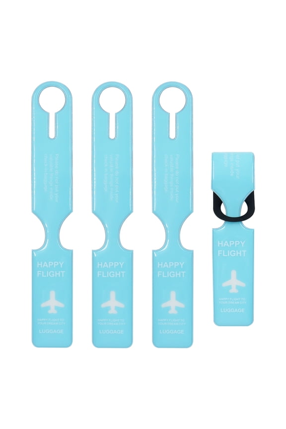 4 Pcs Creative Luggage Tags with Name Card, Unique Baggage Tag, Attractive Portable Travel ID Label, Personalized Luggage Identifiers for Suitcases, Light Blue