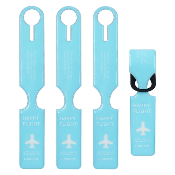 4 Pcs Creative Luggage Tags with Name Card, Unique Baggage Tag, Attractive Portable Travel ID Label, Personalized Luggage Identifiers for Suitcases, Light Blue