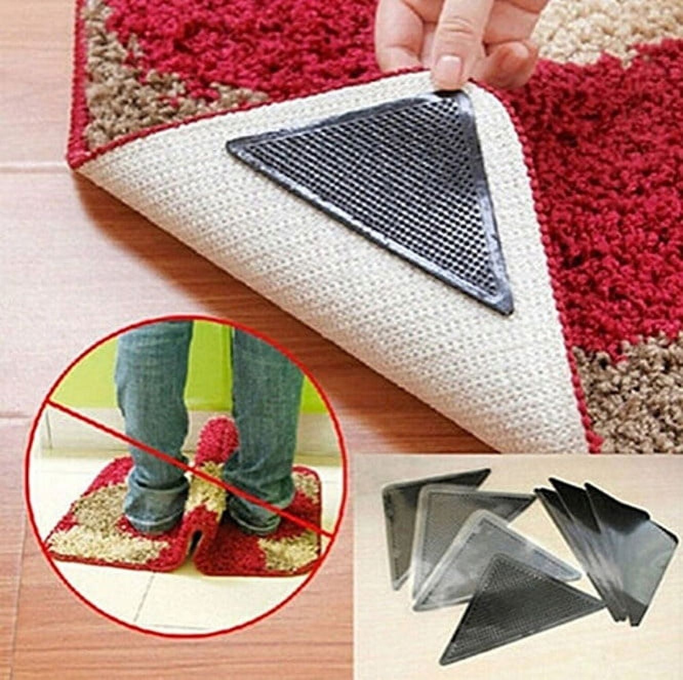 4 Pcs Creative Ruggies Rug Carpet Mat Grippers Reusable Washable Grip
