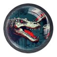 thumbnail image 1 of 4 Pcs Crocodile Knobs for Kitchen Cabinet Cupboard Dresser Bookcase Drawer Pulls Handles Round Home Decor, 1 of 8