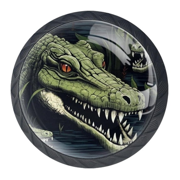 4 Pcs Crocodile Knobs for Kitchen Cabinet Cupboard Dresser Bookcase Drawer Pulls Handles Round Home Decor