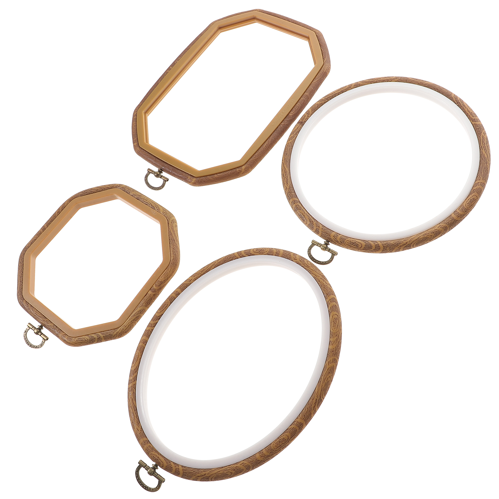 24-Piece Cross-Stitch Roll Clip Set - 4 Size Clear Plastic Fabric Holders For Embroidery & Sewing