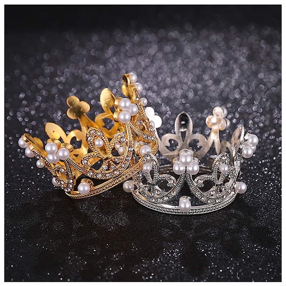 4 Pcs Crown Cake Topper Crown Tiara Queen Crown Princess Headpiece Cake Decoration for Women Lady Girl Bridal Wedding Royal Themed Baby Shower Decorations Birthday Party (Set B)