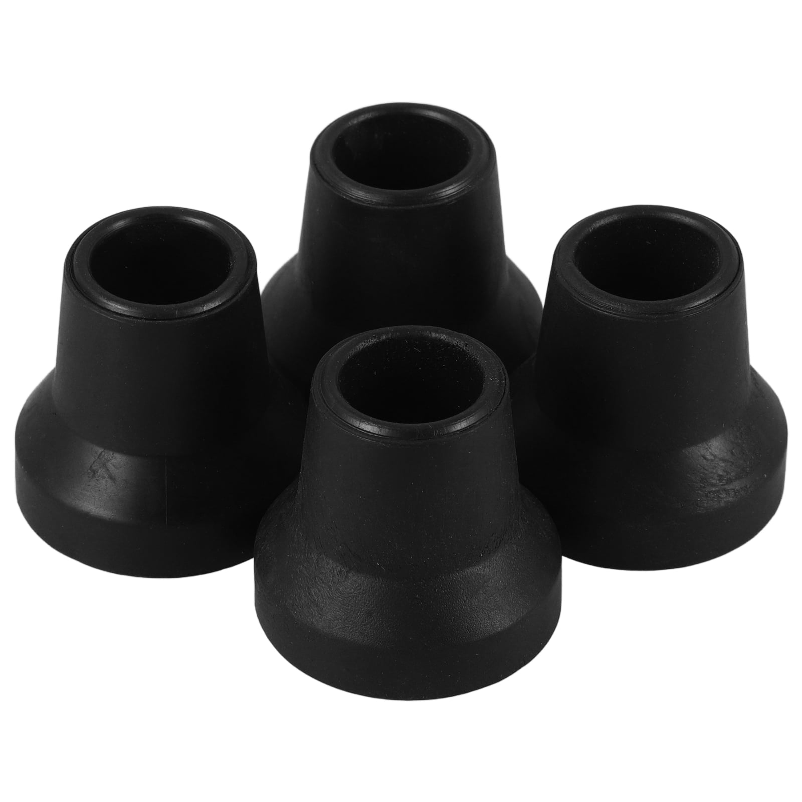 Quad Cane Tips with Heavy Duty Rubber Non-Slip Grip for Walking Sticks Set of 4 Fits 16mm Diameter
