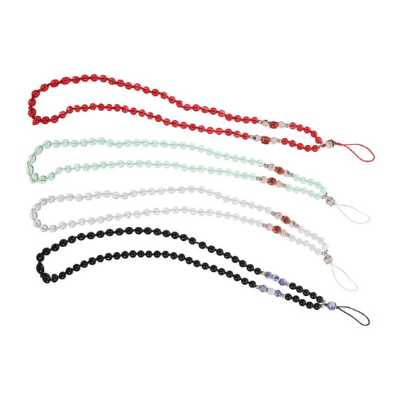 4 Pcs Lanyards for Keys Chic Hanging Chains Hanging Lanyard Phone Decor Crystal Beaded Lanyard Cell Phone Plastic