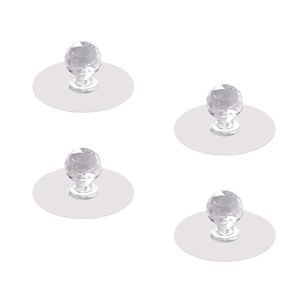 4 Pcs Cupboard Door Handle Crystal Cabinet Handles Stick On Acrylic ...
