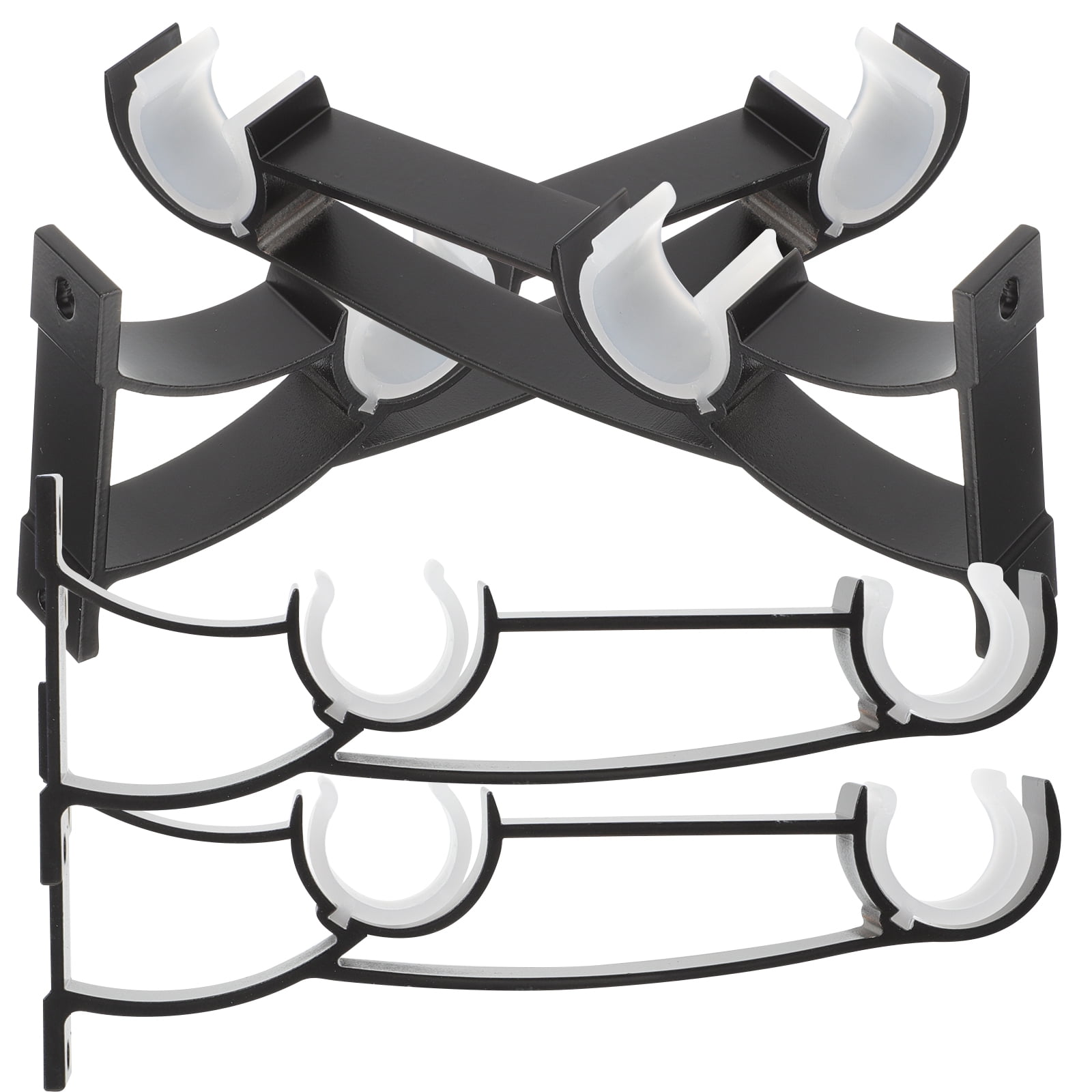 4 Pcs Curtain Brackets for Rod Support Middle Hooks Valance Coat Hanger