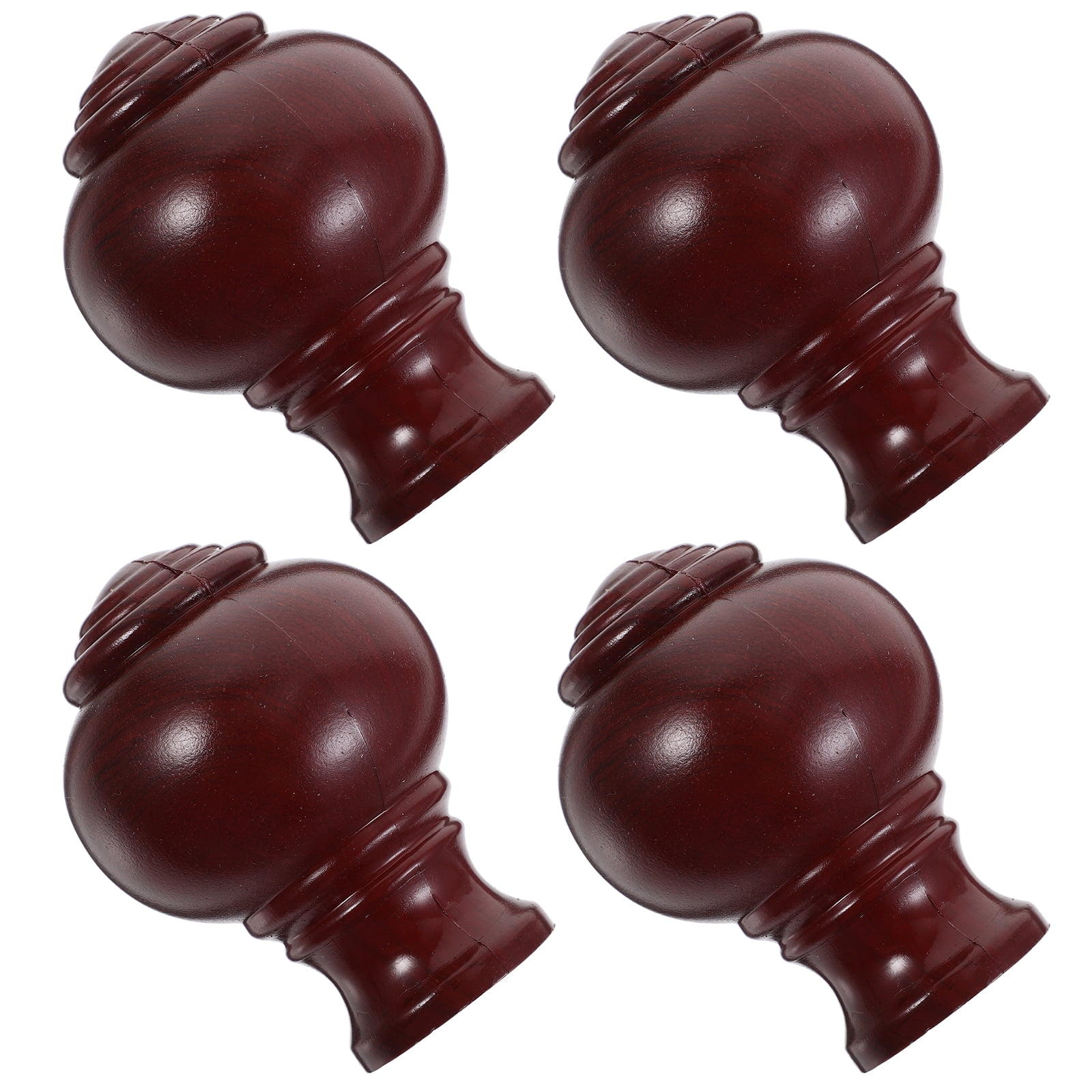 4 Pcs Curtain Curtains Rail End Plugs Rod Caps Ends Window Accessories Finials For Rods Black