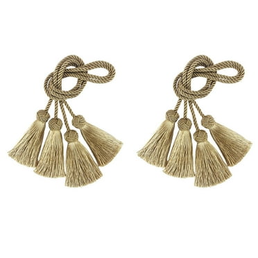 4 Pcs Curtain Handmade Tiebacks Decorative Curtain Tiebacks Ropes Tie-Backs Curtain Holdbacks with Tassel for Home and office Window Drapery