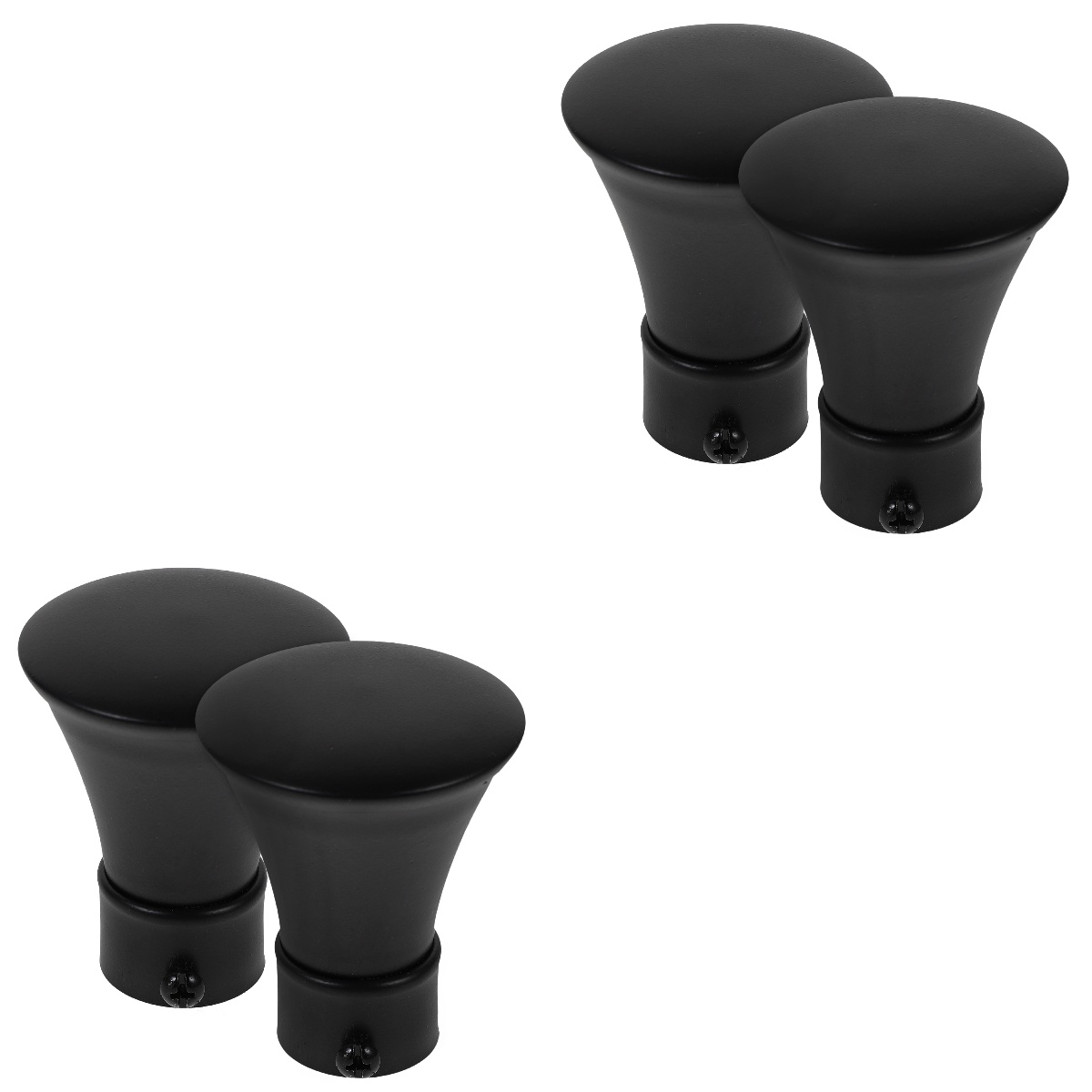 4 Pcs Curtain Rod Decorative Head Black Curtain Rod Curtain Rods