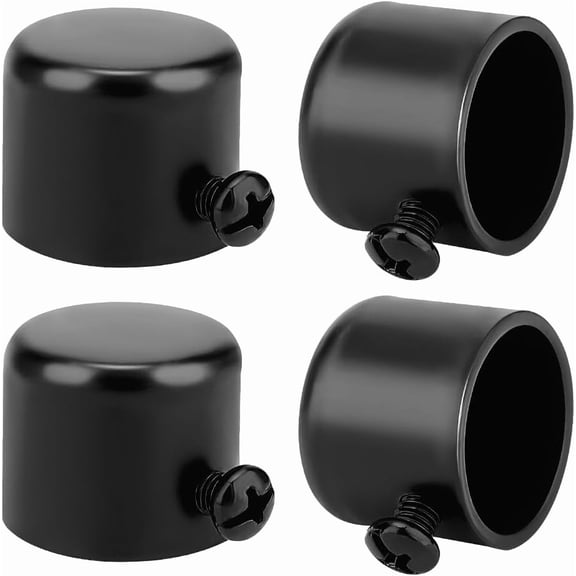 4 Pcs Curtain Rod End Caps Fits 3/4 Inch Pole, Black