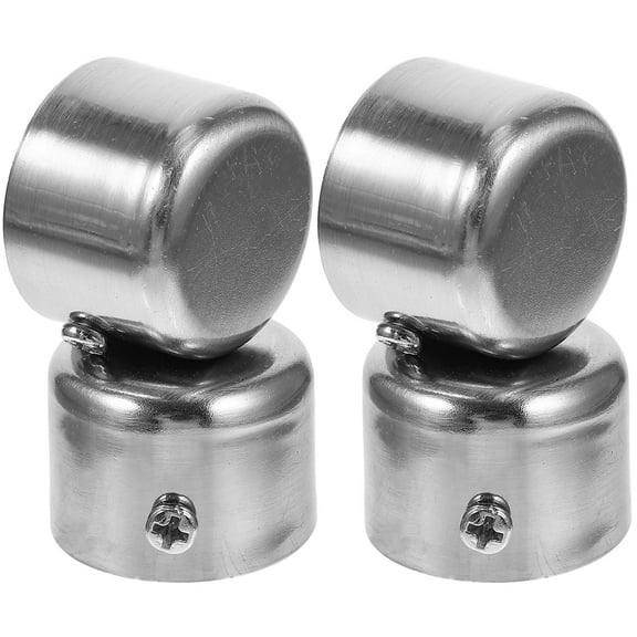NIAIZEK 4pcs Stainless Steel Curtain Rod End Caps Modern Decorative Finials for Home Window Drapery Hardware