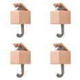 thumbnail image 1 of 4 Pcs Cute Cat Wall Hook 2 x 4 Inch for Entryway and Dorm, Adhesive Coat Hook No Drill, Utility Pet Hook for Hanging Scarves Hats Towels Keys Bags, Creative Wall Decor, 1 of 5