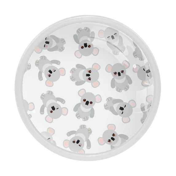 4 Pcs Cute Koala Knobs for Kitchen Cabinet Cupboard Dresser Bookcase Drawer Pulls Handles Round Home Decor