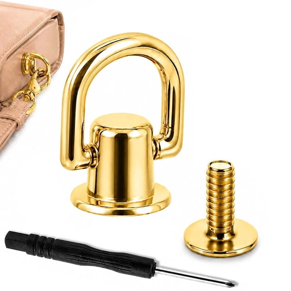 4 Pcs D Rings for Purse and Canvas Bag - Rotatable Gold Hardware with ...