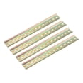thumbnail image 1 of 4 Pcs DIN Rail Slotted Iron Mounting Guide 12"(300mm) x 35mm x 6.5mm High Bronze Tone, 1 of 4