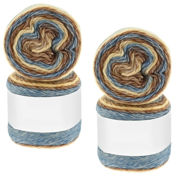 4 Pcs DIY Flexible Ombre Yarn for Knitting Colorful Soft Cotton Gradient Cake Yarn for Making Blanket Scarf Shawl Sweater