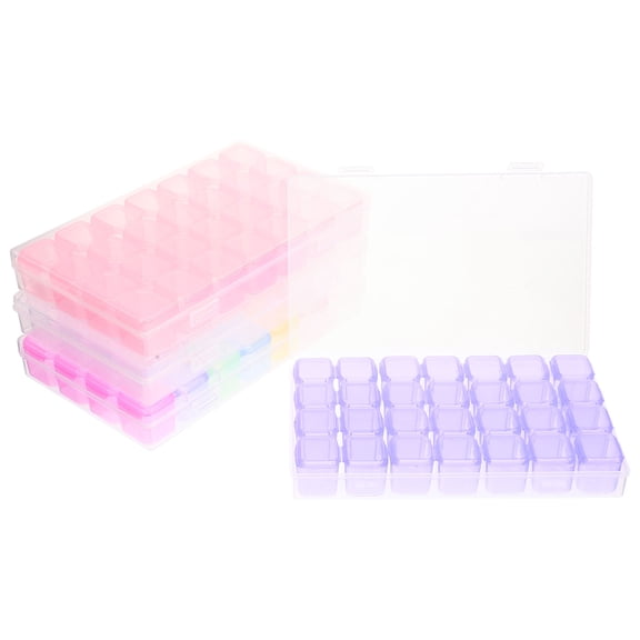 4 Pcs DIY Tool Case Makeup Storage Jewelry Holder Organizer Desktop Headgear 28 Grid Box Pp