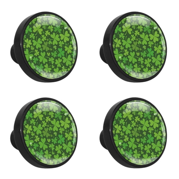 4 Pcs Dark Green Clover Knobs for Kitchen Cabinet Cupboard Dresser Bookcase Drawer Pulls Handles Round Home Decor
