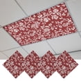 4 Pcs Dark Red Flower Fluorescent Light Covers Pastoral White Plant — free download