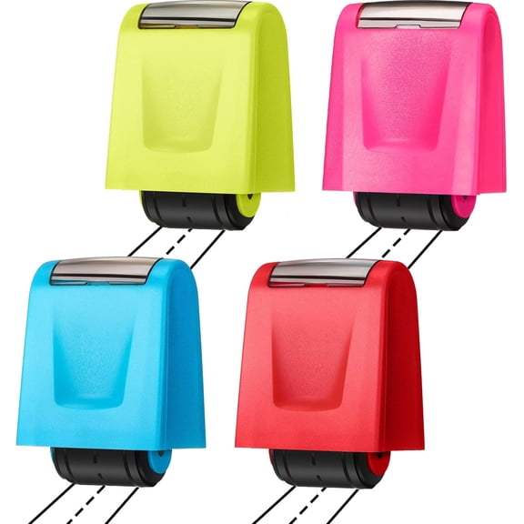 4 Pcs Dashed Handwriting Lines Practice Roller Stamp Self Inking Line Rolling Stamps Sentence Strips Handwriting Practice for Kindergarten Kids Teachers Classroom(Classic Color)