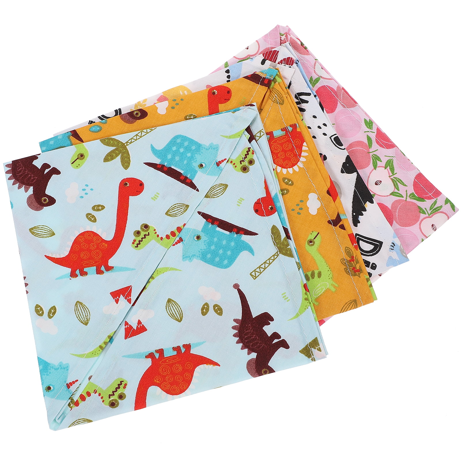 4 Pcs Decor Small Puppy Collar Pet Triangle Towel Dinosaurs Pattern Dog