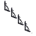 thumbnail image 1 of 4 Pcs Decorative Shelf Bracket, Wall Mounted Floating Shelf Bracket, L Shape Heavy Duty Metal Shelving Bracket, Metal Corner Brace Right Angle Bracket with Screws for DIY Open Shelving, 1 of 5