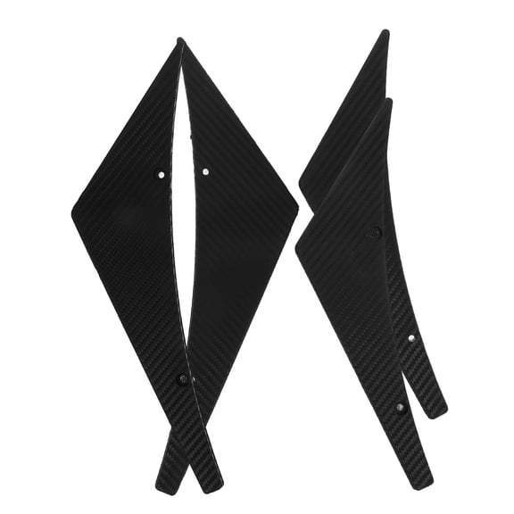 Car Spoiler Canards Front Fins for Universal Use Black ABS Material 4 Pieces