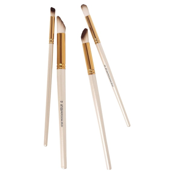 4 Pcs Deer Foot - Stencil Brush Set For Watercolor & Acrylic Painting With Wooden Handles