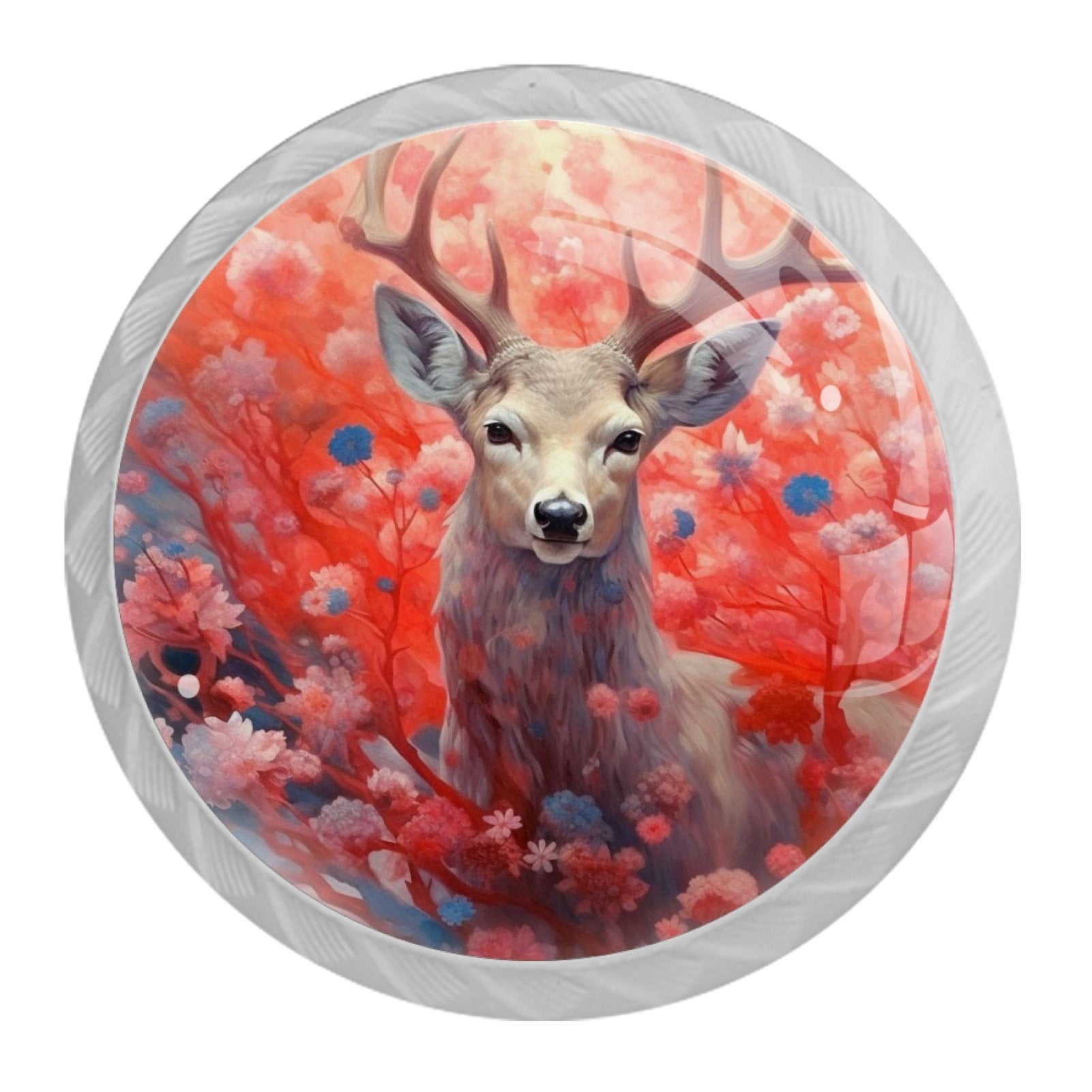 4 Pcs Deer Knobs for Kitchen Cabinet Cupboard Dresser Bookcase Drawer Pulls Handles Round Home Decor