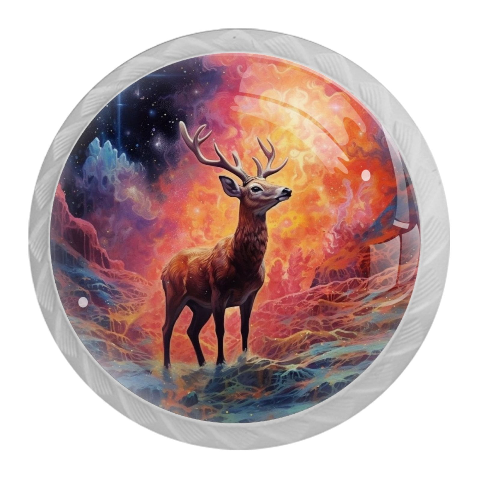 4 Pcs Deer Knobs for Kitchen Cabinet Cupboard Dresser Bookcase Drawer Pulls Handles Round Home Decor