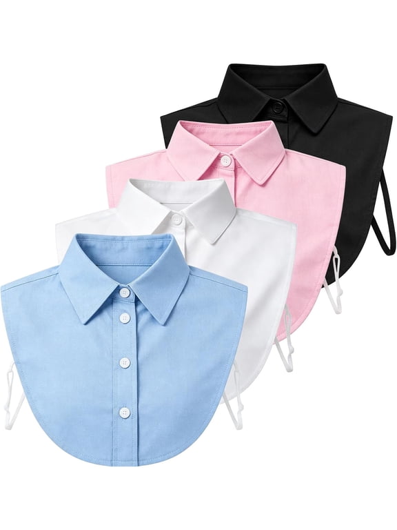 4 Pcs Detachable Fake Collar Dickey Faux Half Shirt Blouse Collars for Women Girls Daily Graduation Halloween