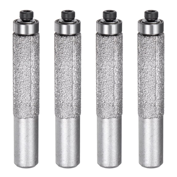 4 Pcs Diamond Profile Router Bit 13.3mm Dia Brazed Cylinder Profile Wheel for Marble Quartz Stone Tile