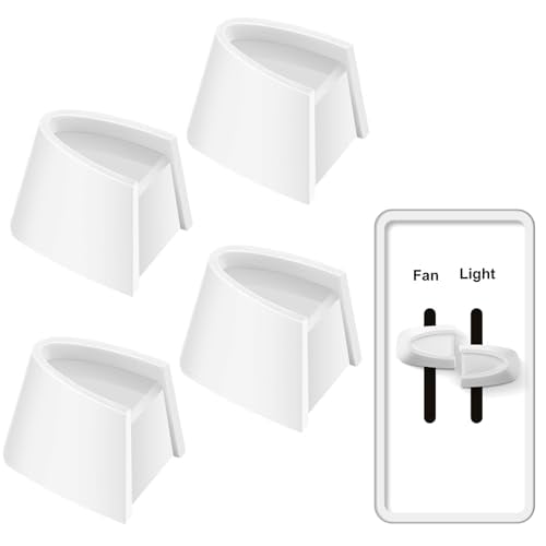 4 Pcs Dimmer Switch Knob Dimmer Replacement Knob Compatible Replacement Set of Two Split for Compatible with Lutron Skylark Fan Speed & Light Control (White)