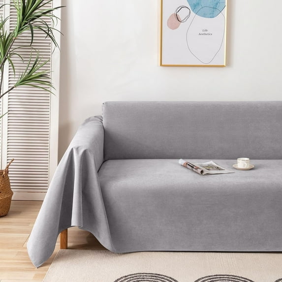 Waterproof Sofa Cover Couch Cover Protector Non-slip Sofa Throw Cover Slipcover Durable Multi-Function Furniture Cover for Pets Dogs Cats Home Living Room, Gray 71" x 118"