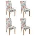 thumbnail image 1 of 4 Pcs Dining Chair Slipcover Spandex Super Fit Stretch Removable Washable Kitchen Chair Slipcovers for Home Party Hotel Wedding Ceremony, Universal Size (Pioneer Flower), 1 of 6