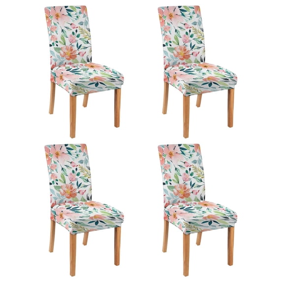 4 Pcs Dining Chair Slipcover Spandex Super Fit Stretch Removable Washable Kitchen Chair Slipcovers for Home Party Hotel Wedding Ceremony, Universal Size (Pioneer Flower)