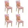 thumbnail image 1 of 4 Pcs Dining Chair Slipcover Stretch Dining Chair Cover Removable Washable Chair Seat Protector Cover for Home Party Hotel Wedding Ceremony, Universal Size (pink & Gold Marble), 1 of 5