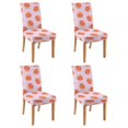 thumbnail image 1 of 4 Pcs Dining Chair Slipcover Stretch Dining Chair Cover Removable Washable Chair Seat Protector Cover for Home Party Hotel Wedding Ceremony, Universal Size (grapefruit Fruit), 1 of 5
