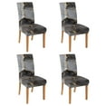 thumbnail image 1 of 4 Pcs Dining Chair Slipcover Stretch Dining Chair Cover Removable Washable Kitchen Chair Slipcovers for Home Party Hotel Wedding Ceremony, Universal Size (black & Gold Marble), 1 of 5
