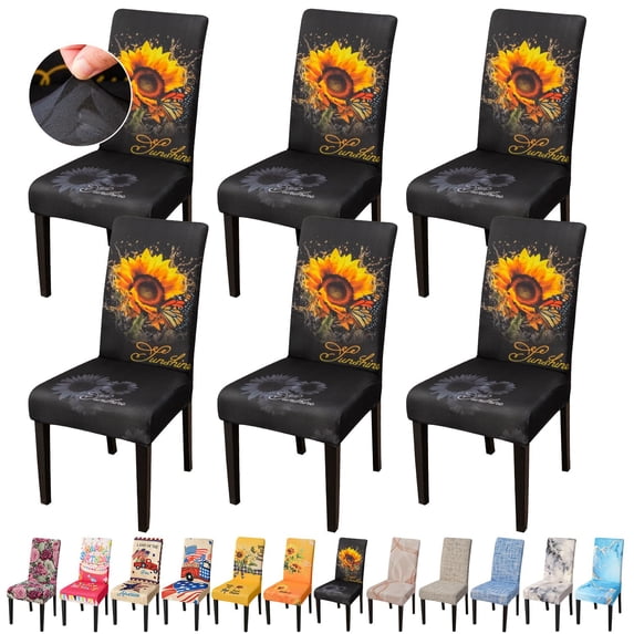 4 Pcs Dining Chair Slipcovers, High Stretch Removable Washable Seat ...