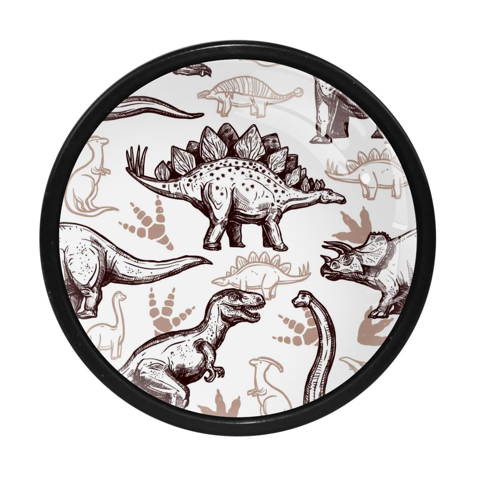 4 Pcs Dinosaur Knobs for Kitchen Cabinet Cupboard Dresser Bookcase Drawer Pulls Handles Round Home Decor