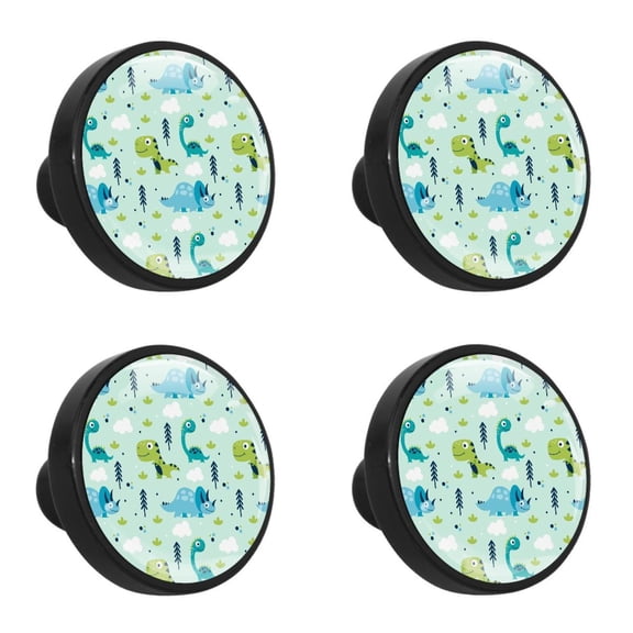 4 Pcs Dinosaur Knobs for Kitchen Cabinet Cupboard Dresser Bookcase Drawer Pulls Handles Round Home Decor
