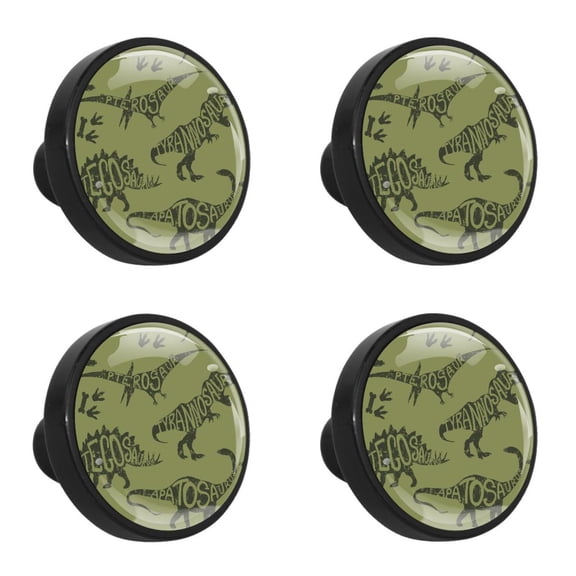 4 Pcs Dinosaur Knobs for Kitchen Cabinet Cupboard Dresser Bookcase Drawer Pulls Handles Round Home Decor