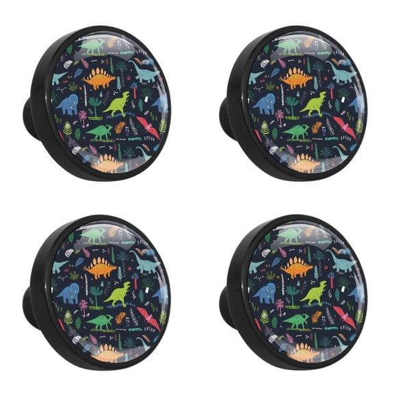4 Pcs Dinosaur Knobs for Kitchen Cabinet Cupboard Dresser Bookcase Drawer Pulls Handles Round Home Decor