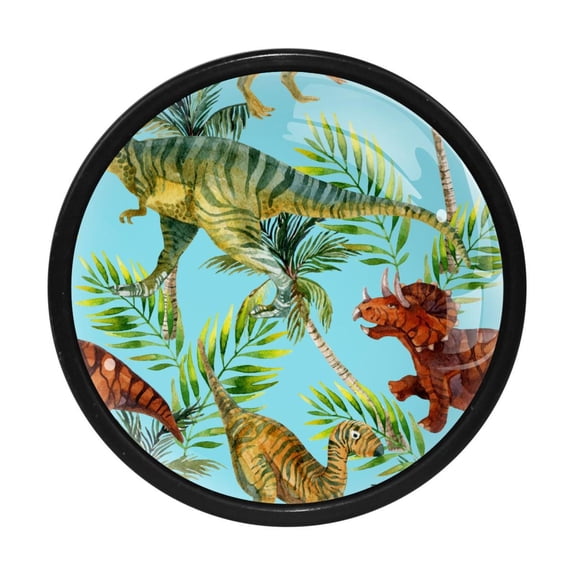 4 Pcs Dinosaur Knobs for Kitchen Cabinet Cupboard Dresser Bookcase Drawer Pulls Handles Round Home Decor