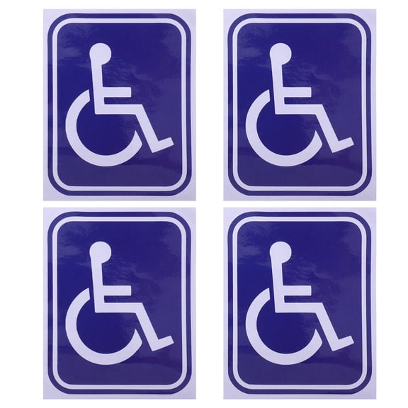 4 Pcs Disabled Wheelchair Sign Sticker for Car Handicapped Parking Office Blue