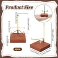 thumbnail image 1 of 4 Pcs Display Stand Easel Stand with Adjustable Metal Arms and Wooden Base for Rock Geodes Mineral Gemstones Fossils Agate 2.76x2.76x4.57inch, 1 of 8