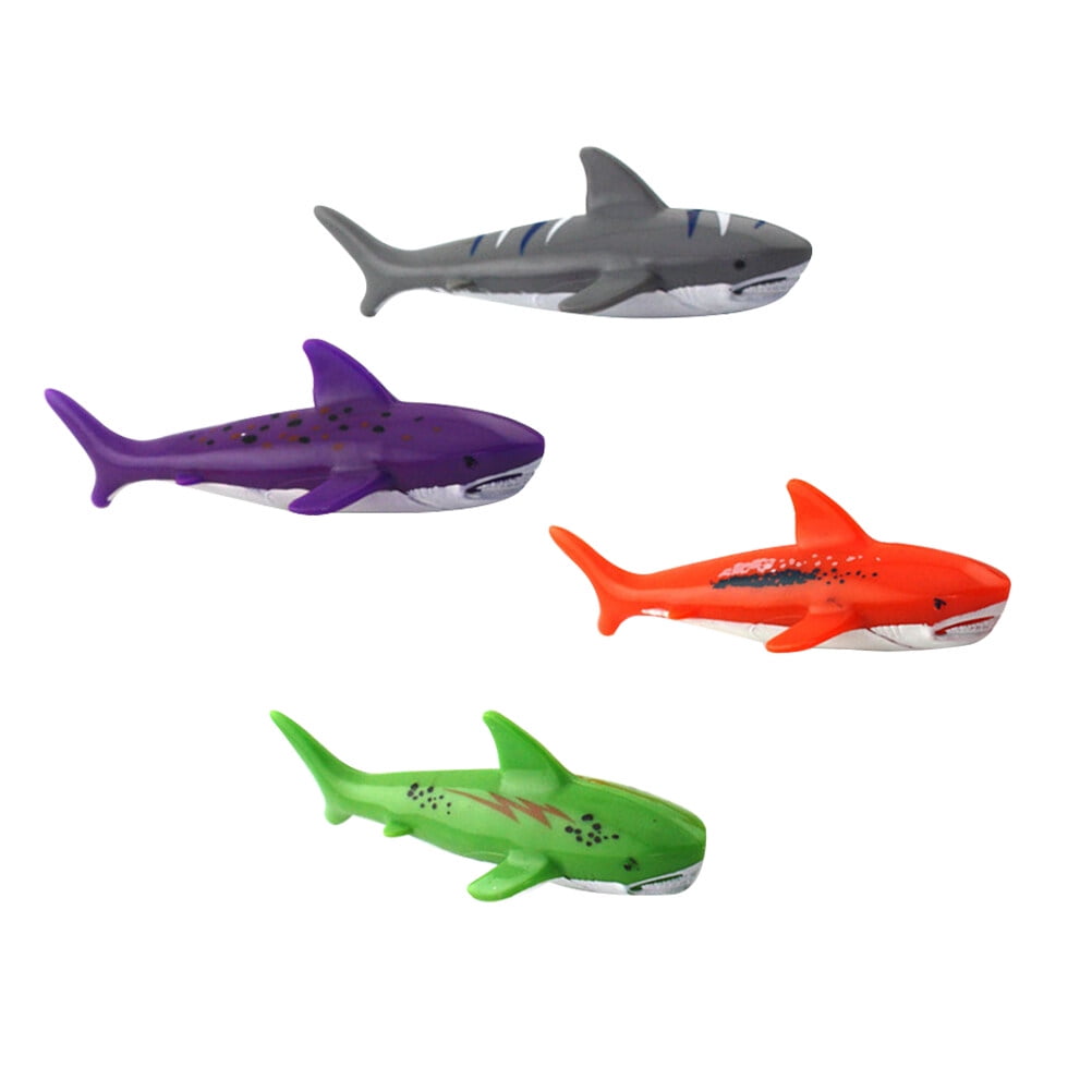 4 Pcs Diving Toys Gliding Shark Throwing Rockets for Swimming Pool Use ...